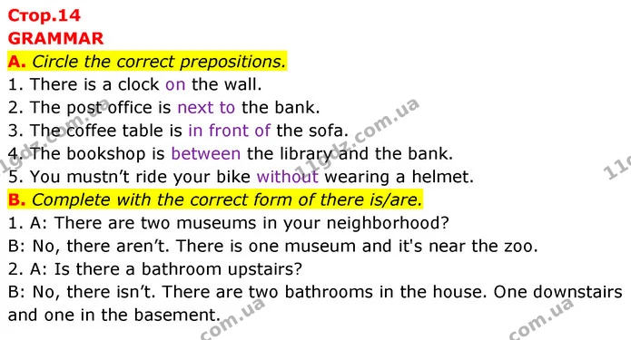 A. Circle the correct prepositions. — ГДЗ Збірник тестів Англійська мова 5 клас Мітчелл (Test Booklet)