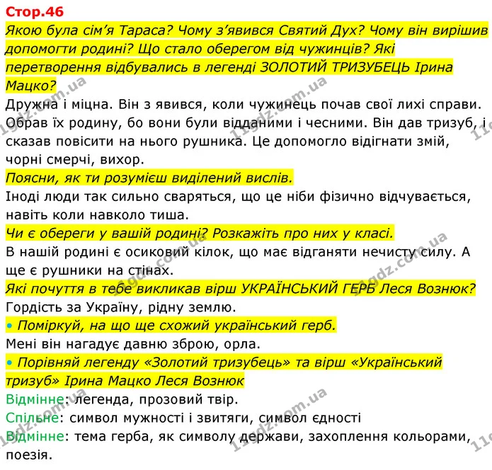 Якою була сім’я Тараса? Чому з’явився Святий Дух? Чому він вирішив допомогти родині? Що стало оберегом від чужинців? Які перетворення — ГДЗ Українська мова та читання 4 клас Савчук