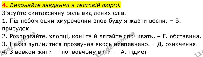 4. Виконайте завдання в тестовій формі. — ГДЗ Українська мова 7 клас Авраменко
