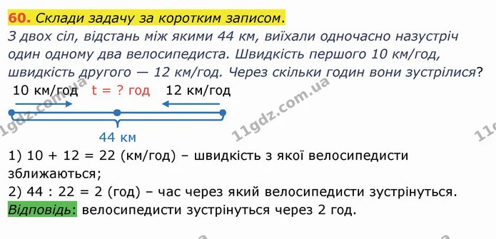 60. Склади задачу за коротким записом. — ГДЗ Математика 4 клас Лишенко 1-2 ч.