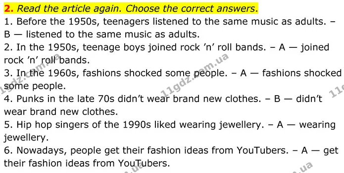 2. Read the article again. Choose the correct answers. — ГДЗ Англійська мова 8 клас Стайрінг (Prepare)