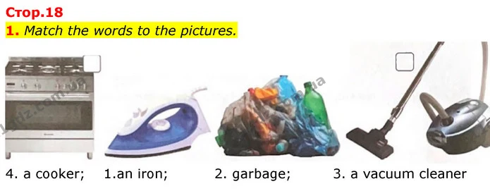 1. Match the words to the pictures. — ГДЗ Робочий зошит Англійська мова 7 клас Карпюк