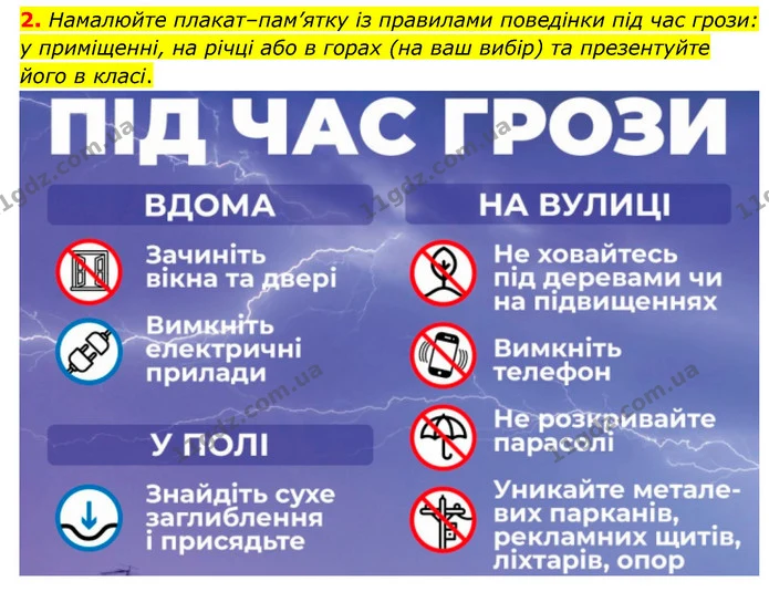 2. Наведіть приклади електричних розрядів. — ГДЗ Пізнаємо природу 6 клас Мідак