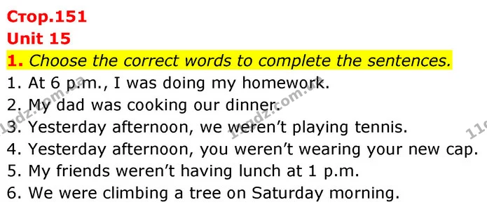1. Сhoose the correct words to complete the sentences. — ГДЗ Англійська мова 6 клас Коста (Prepare 6)