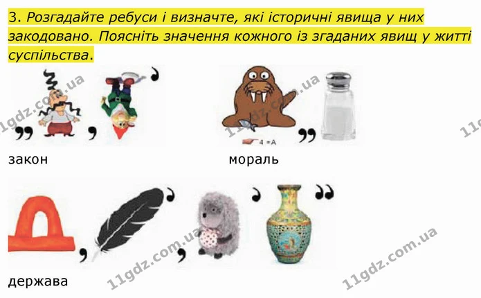 3) З’єднайте картки з ілюстраціями і текстами з відповідними історичними епохами. — ГДЗ Вступ до історії України 5 клас Щупак
