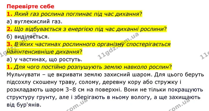 1. Що таке дихання рослин? Чи всі організми дихають? — ГДЗ Пізнаємо природу 6 клас Мідак