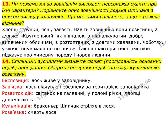 13. Чи можемо ми за зовнішнім виглядом персонажів судити про їхні характери? Порівняйте опис зовнішності дядька Шпичака з описом — ГДЗ Українська література 5 клас Заболотний