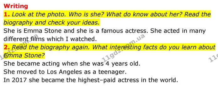 1. Look at the photo. Who is she? What do know about her? Read the biography and check your ideas. — ГДЗ робочий зошит Англійська мова 8 клас Гарет Джонс 2025