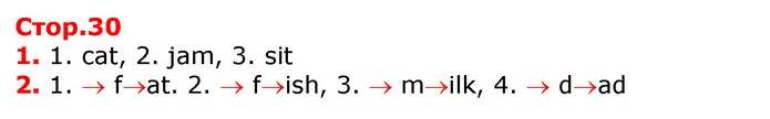 1. 1. cat, 2. jam, 3. sit — ГДЗ Робочий зошит Англійська мова 2 клас Косован (Мітчелл)