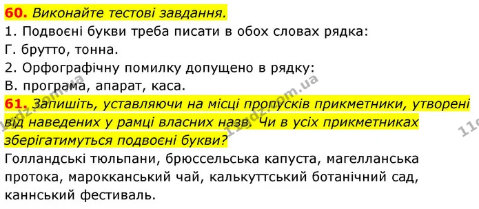 60. Виконайте тестові завдання. — ГДЗ Українська мова 6 клас Заболотний 2023