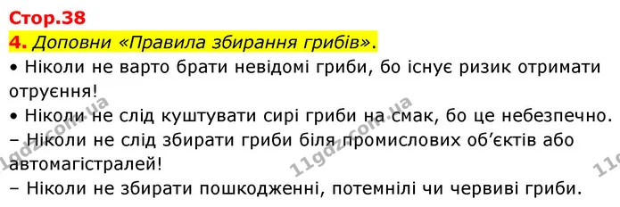 4. Доповни «Правила збирання грибів». — ГДЗ робочий зошит Біологія 7 клас Тагліна