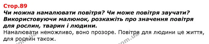 Чи можна намалювати повітря? Чи може повітря звучати? Використовуючи малюнок, розкажіть про значення повітря для рослин, тварин і — ГДЗ Я досліджую світ 1 клас Гільберг