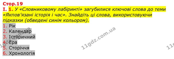 Стор. 19 — Стр.19 (1.1) — ГДЗ Вступ до історії 5 клас Щупак — ГДЗ Вступ до історії 5 клас Щупак