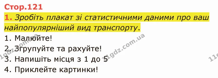 1. Зробіть плакат зі статистичними даними про ваш найпопулярніший вид транспорту. — ГДЗ Німецька мова 4 клас Сотникова