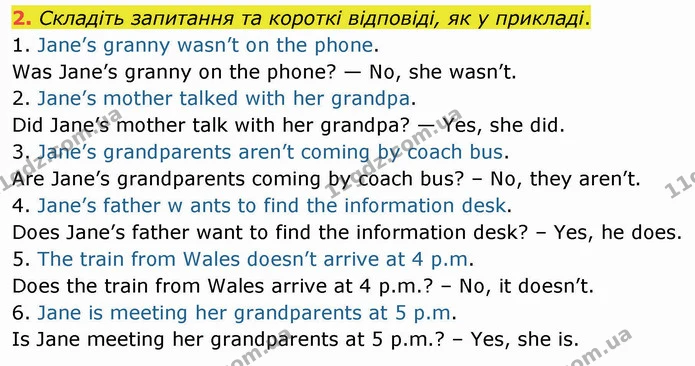 2. Складіть запитання та короткі відповіді, як у прикладі. — ГДЗ Зошит Англійська мова 4 клас Косован (Карпюк)