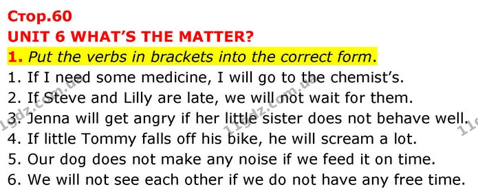 1. Put the verbs in brackets into the correct form. — ГДЗ зошит grammar Англійська мова 7 клас Карпюк