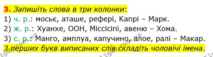 3. Запишіть слова в три колонки: — ГДЗ Українська мова 6 клас Авраменко