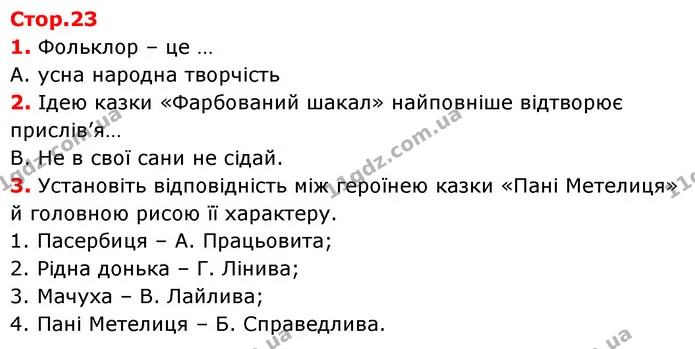 Стор. 23 — 1-3 — ГДЗ Зарубіжна література 5 клас Ковбасенко 2022 — ГДЗ Зарубіжна література 5 клас Ковбасенко 2022