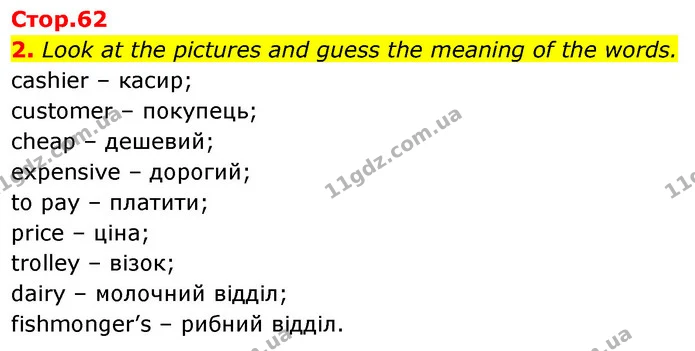 2. Look at the pictures and guess the meaning of the words. — ГДЗ Англійська мова 6 клас Карпюк 2023