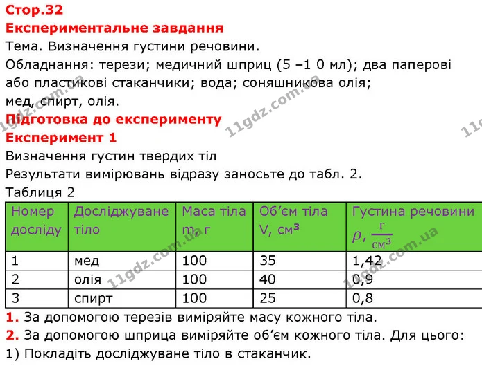 Експериментальне завдання — ГДЗ Зошит Фізика 7 клас Божинова