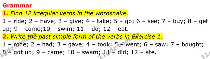 1. Find 12 irregular verbs in the wordsnake. — ГДЗ робочий зошит Англійська мова 6 клас Prepare