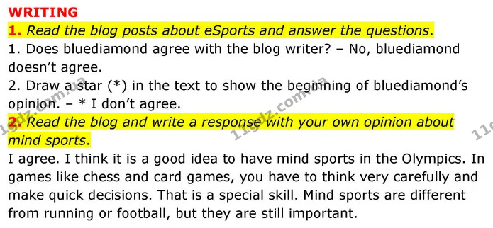 1. Read the blog posts about eSports and answer the questions. — ГДЗ робочий зошит Англійська мова 7 клас Prepare