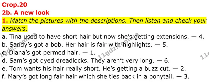 1. Match the pictures with the descriptions. Then listen and check your answers. — ГДЗ Англійська мова 8 клас Мітчелл