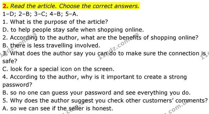 2. Read the article. Choose the correct answers. — ГДЗ робочий зошит Англійська мова 8 клас Гарет Джонс 2025