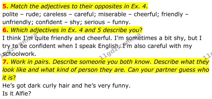 5. Match the adjectives to their opposites in Ex. 4. — ГДЗ Англійська мова 8 клас Стайрінг (Prepare)
