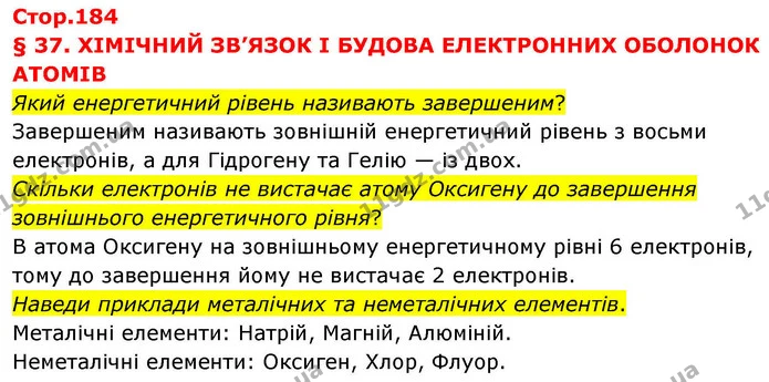 Який енергетичний рівень називають завершеним? — ГДЗ Хімія 8 клас Ярошенко