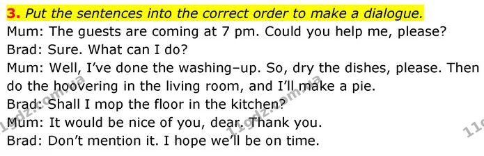 3. Put the sentences into the correct order to make a dialogue. — ГДЗ Англійська мова 7 клас Карпюк