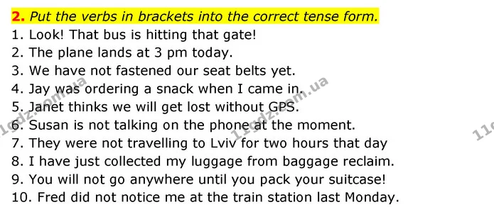 2. Put the verbs in brackets into the correct tense form. — ГДЗ Зошит з Граматики Англійська мова 6 клас Карпюк