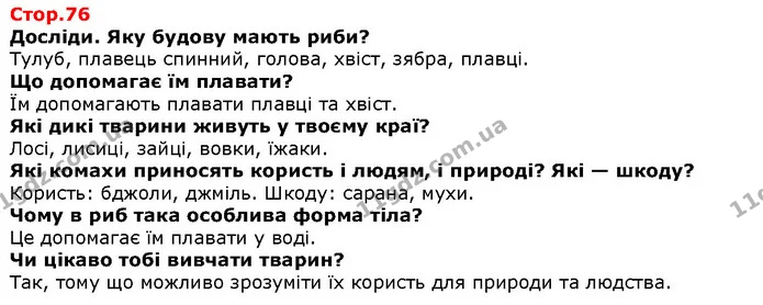 Досліди. Яку будову мають риби? — Решебник Я досліджую світ 1 клас Грущинська