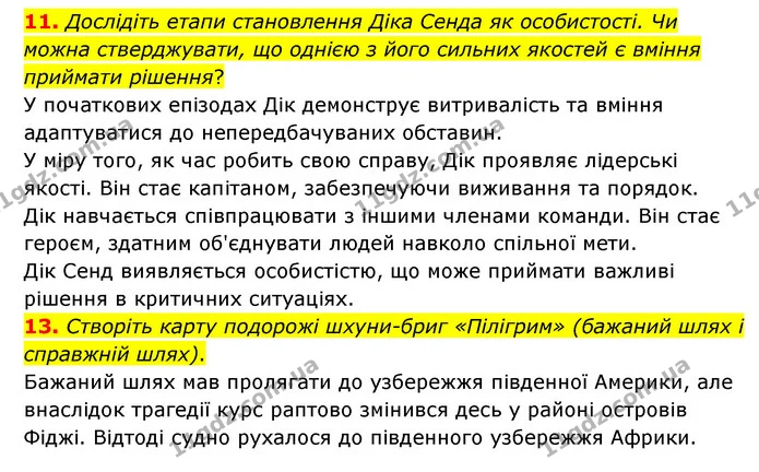 11. Дослідіть етапи становлення Діка Сенда як особистості. Чи можна стверджувати, що однією з його сильних якостей є вміння приймати — ГДЗ Зарубіжна література 6 клас Ніколенко