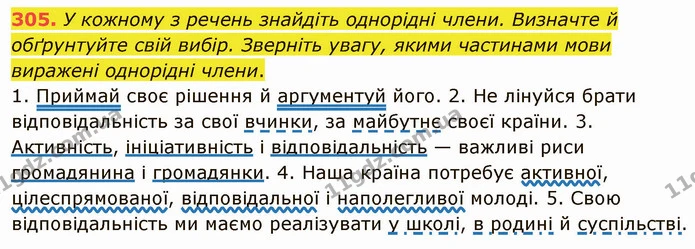 305. І. Складіть узагальнювальну схему «Речення». — ГДЗ Українська мова 5 клас Голуб