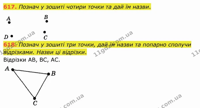 617. Познач у зошиті чотири точки та дай їм назви. — ГДЗ Математика 5 клас Істер 2022