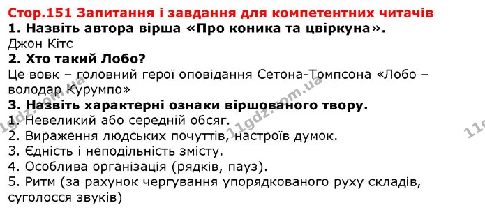 Стор. 151 — 1-3 — ГДЗ Зарубіжна література 5 клас Волощук — ГДЗ Зарубіжна література 5 клас Волощук