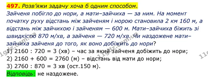 497. Розв’яжи задачу хоча б одним способом. — ГДЗ Математика 5 клас Скворцова 2022