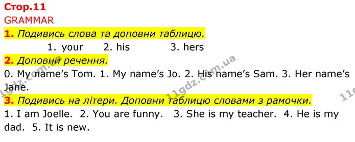 1. Подивись слова та доповни таблицю. — ГДЗ Англійська мова 5 клас Коста Джоанна