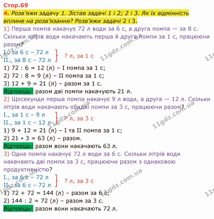 4. Розв’яжи задачу 1. Зістав задачі 1 і 2; 2 і 3. Як їх відмінність вплине на розв’язання? Розв’яжи задачі 2 і 3. — ГДЗ Математика 4 клас Скворцова