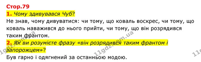 1. Чому здивувався Чуб? — ГДЗ Зарубіжна література 6 клас Ніколенко