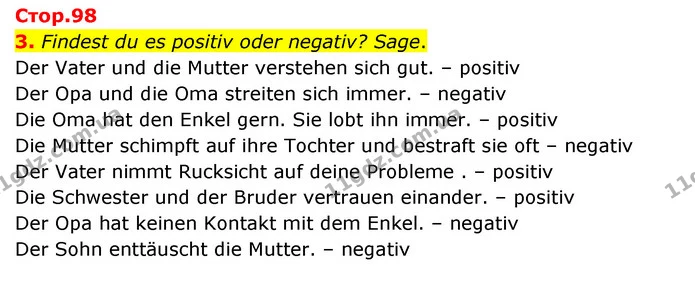 3. Findest du es positiv oder negativ? Sage. — ГДЗ Німецька мова 8 клас Сидоренко