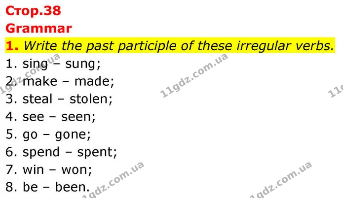 1. Write the past participle of these irregular verbs. — ГДЗ робочий зошит Англійська мова 8 клас Гарет Джонс 2025
