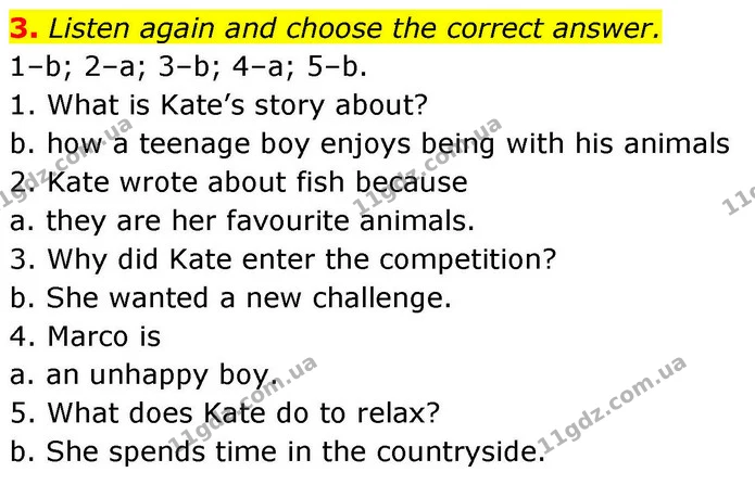 3. Listen again and choose the correct answer. — ГДЗ робочий зошит Англійська мова 8 клас Гарет Джонс 2025