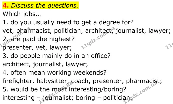 4. Discuss the questions. — ГДЗ Англійська мова 8 клас Стайрінг (Prepare)