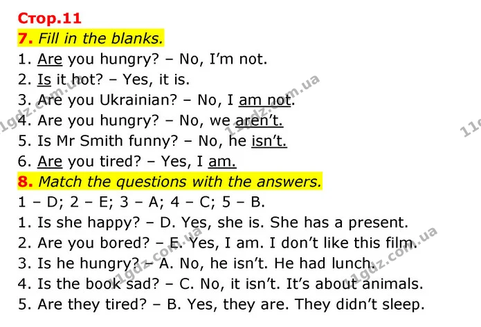 7. Fill in the blanks. — ГДЗ Робочий зошит Англійська мова 5 клас Косован (Дж. Коста)