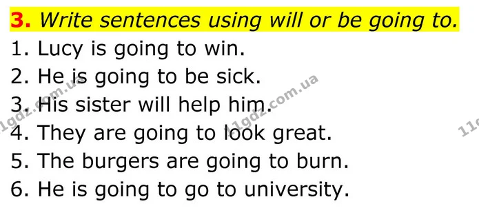 3. Write sentences using will or be going to. — ГДЗ Англійська мова 8 клас Стайрінг (Prepare)