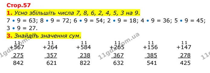 1. Усно збільшіть числа 7, 8, 6, 2, 4, 5, 3 на 9. — ГДЗ Математика 3 клас Логачевська 1-2 ч.