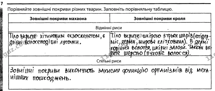 Стор. 45 — 7 — ГДЗ Робочий зошит Біологія 7 клас Задорожний — ГДЗ Робочий зошит Біологія 7 клас Задорожний