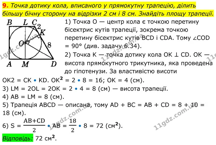 9 — ГДЗ Геометрія 8 клас Істер